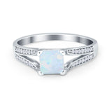 Princess Cut Wedding Ring Simulated Cubic Zirconia 925 Sterling Silver