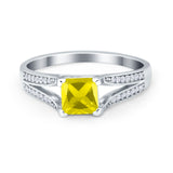 Princess Cut Wedding Ring Simulated Cubic Zirconia 925 Sterling Silver