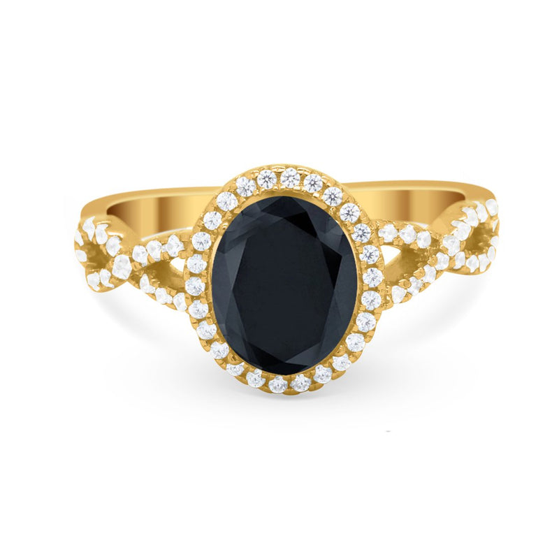 Art Deco Twisted Shank Wedding Ring Oval Round Cubic Zirconia 925 Sterling Silver