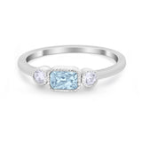 Petite Dainty Fashion Thumb Ring Simulated Cubic Zirconia 925 Sterling Silver