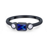 Petite Dainty Fashion Thumb Ring Simulated Cubic Zirconia 925 Sterling Silver