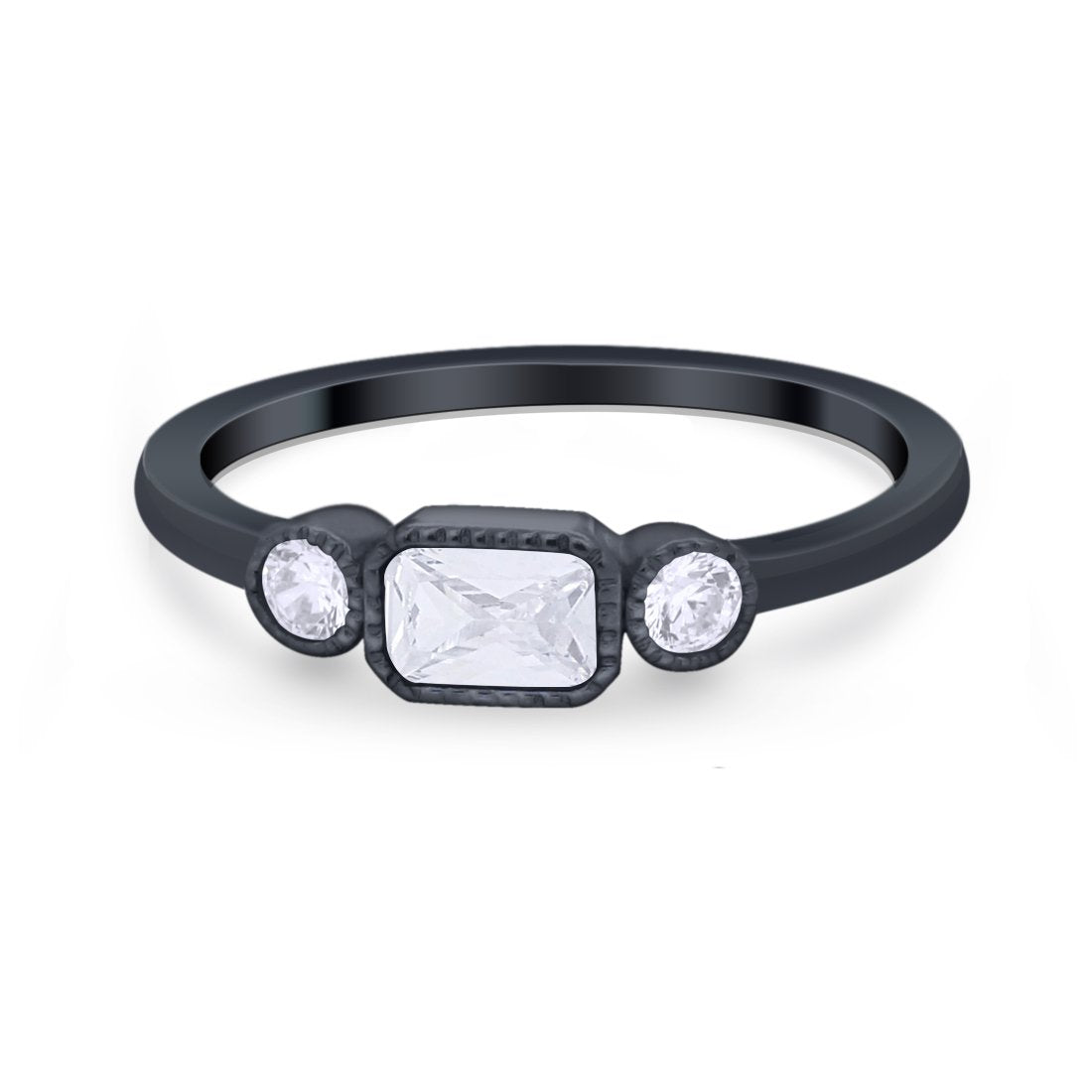 Petite Dainty Fashion Thumb Ring Simulated Cubic Zirconia 925 Sterling Silver