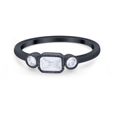 Petite Dainty Fashion Thumb Ring Simulated Cubic Zirconia 925 Sterling Silver