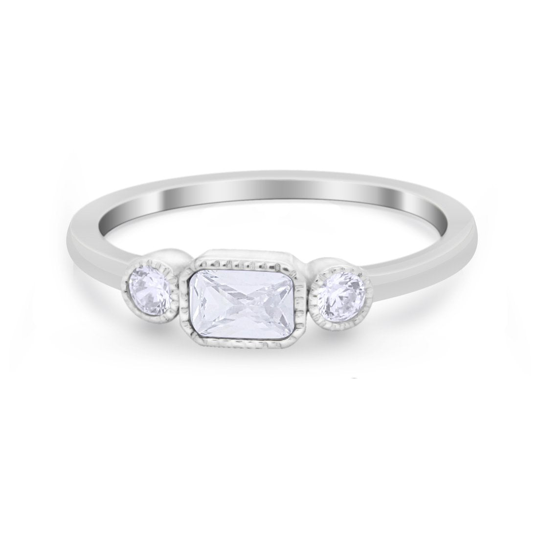 Petite Dainty Fashion Thumb Ring Simulated Cubic Zirconia 925 Sterling Silver