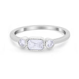 Petite Dainty Fashion Thumb Ring Simulated Cubic Zirconia 925 Sterling Silver