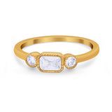 Petite Dainty Fashion Thumb Ring Simulated Cubic Zirconia 925 Sterling Silver