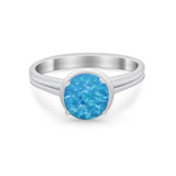 Solitaire Simulated Cubic Zirconia Wedding Ring Double Band 925 Sterling Silver
