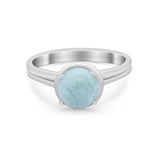 Solitaire Simulated Cubic Zirconia Wedding Ring Double Band 925 Sterling Silver