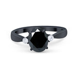 Three Stone Wedding Ring Round Simulated Cubic Zirconia 925 Sterling Silver