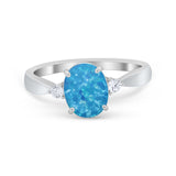 Three Stone Wedding Ring Round Simulated Cubic Zirconia 925 Sterling Silver