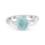 Three Stone Wedding Ring Round Simulated Cubic Zirconia 925 Sterling Silver