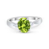 Three Stone Wedding Ring Round Simulated Cubic Zirconia 925 Sterling Silver