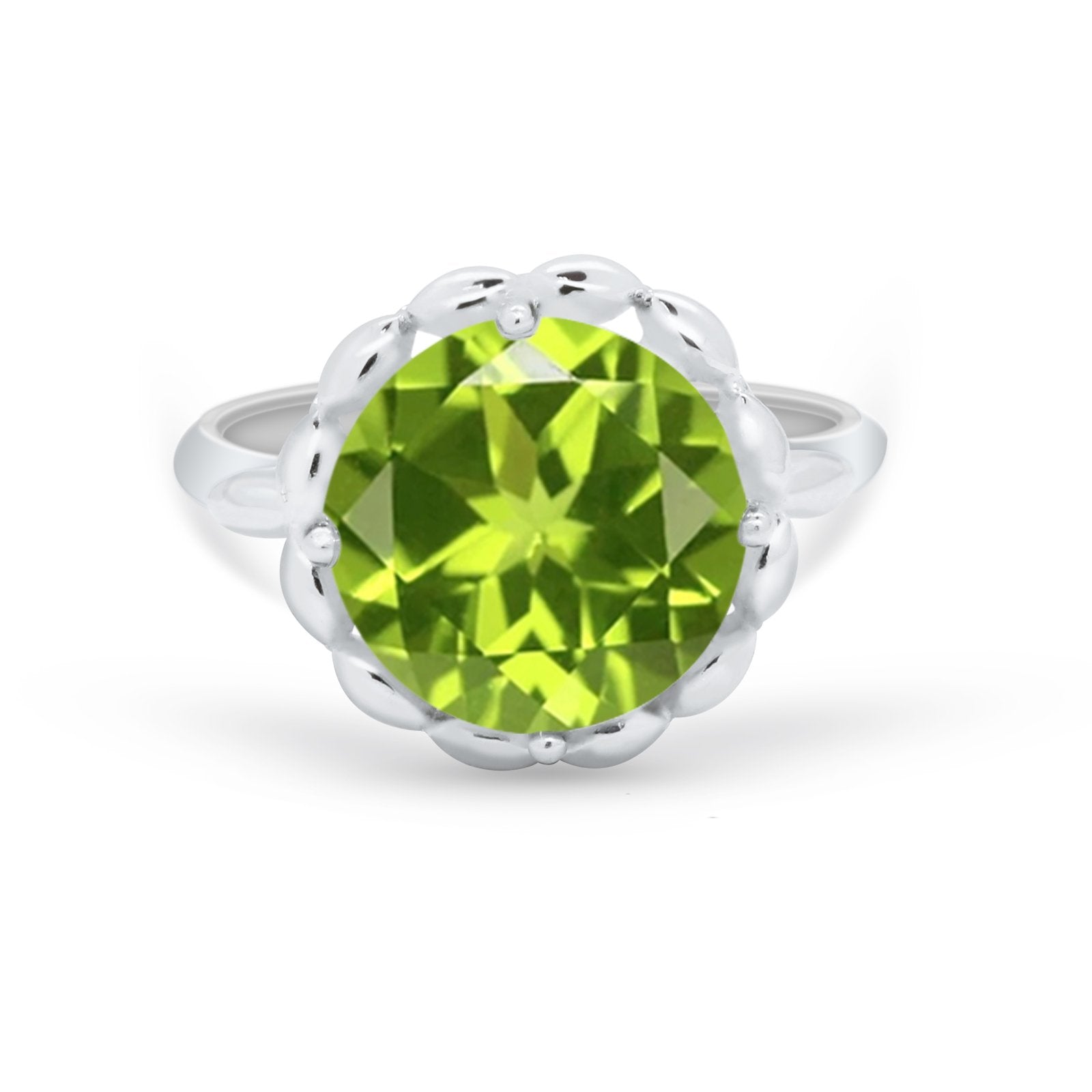 Large Stone Cocktail Ring Art Deco Simulated Cubic Zirconia 925 Sterling Silver
