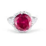 Large Stone Cocktail Ring Art Deco Simulated Cubic Zirconia 925 Sterling Silver