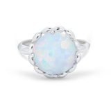 Large Stone Cocktail Ring Art Deco Simulated Cubic Zirconia 925 Sterling Silver