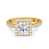 Halo Princess Cut Wedding Ring Simulated Cubic Zirconia 925 Sterling Silver