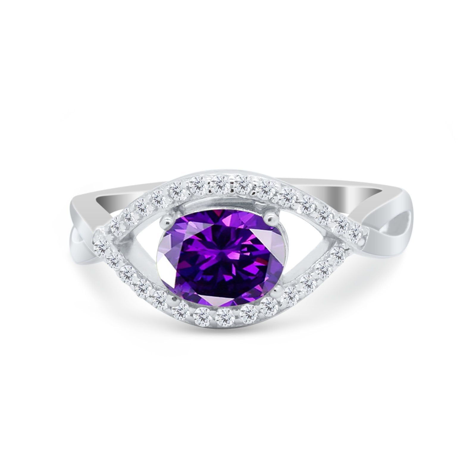Infinity Shank Wedding Ring Simulated Cubic Zirconia 925 Sterling Silver