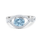 Infinity Shank Wedding Ring Simulated Cubic Zirconia 925 Sterling Silver