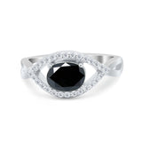 Infinity Shank Wedding Ring Simulated Cubic Zirconia 925 Sterling Silver
