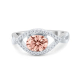 Infinity Shank Wedding Ring Simulated Cubic Zirconia 925 Sterling Silver