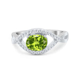 Infinity Shank Wedding Ring Simulated Cubic Zirconia 925 Sterling Silver