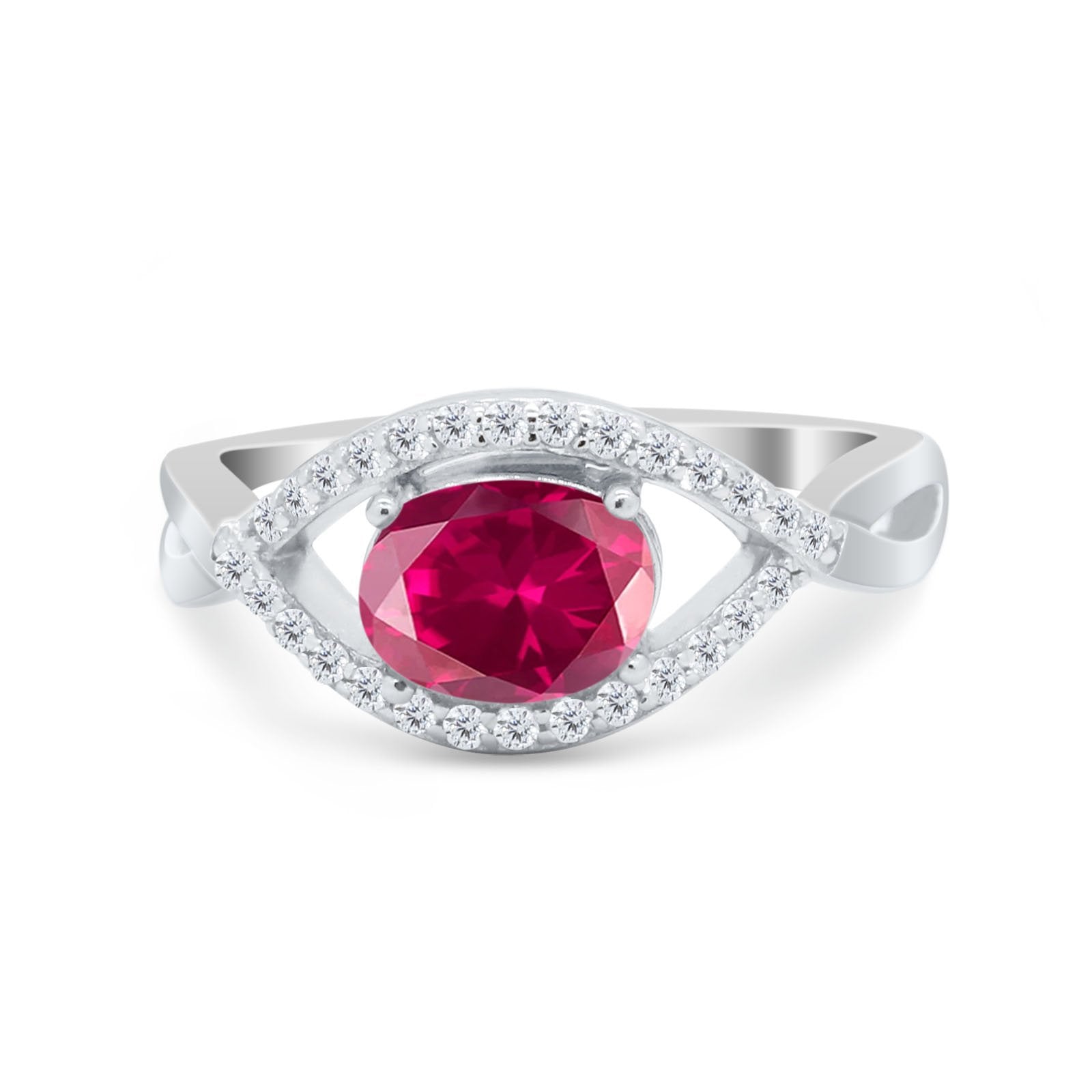 Infinity Shank Wedding Ring Simulated Cubic Zirconia 925 Sterling Silver
