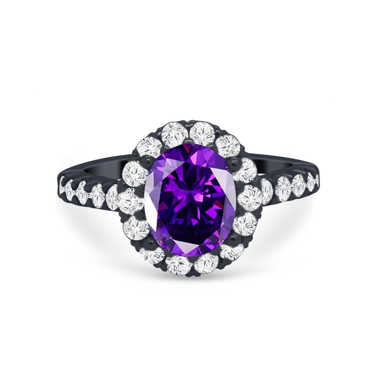 Solitaire Accent Wedding Ring Simulated Cubic Zirconia 925 Sterling Silver