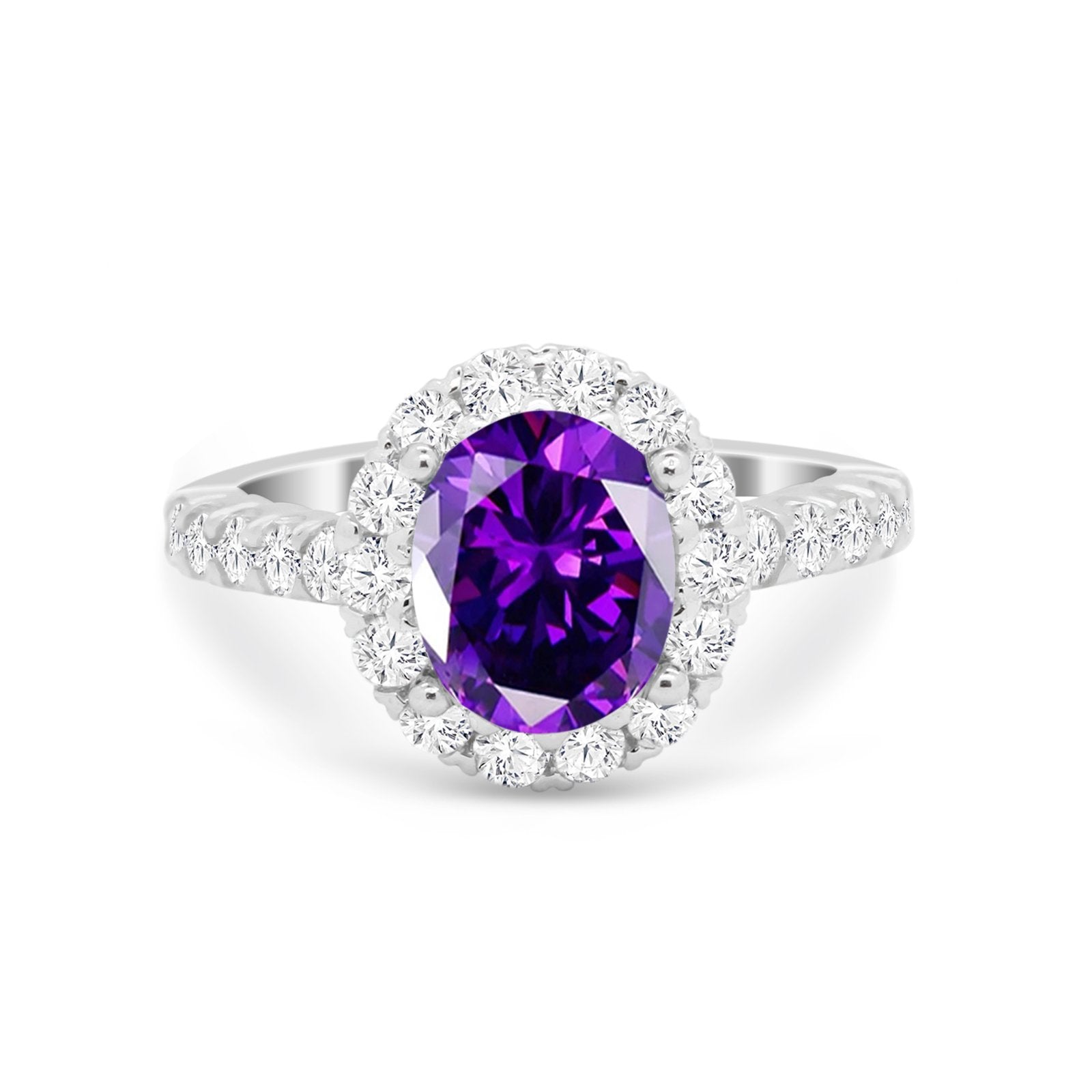 Solitaire Accent Wedding Ring Simulated Cubic Zirconia 925 Sterling Silver