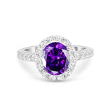 Solitaire Accent Wedding Ring Simulated Cubic Zirconia 925 Sterling Silver