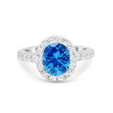 Solitaire Accent Wedding Ring Simulated Cubic Zirconia 925 Sterling Silver