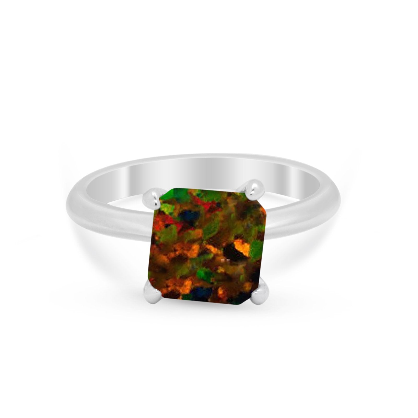 Solitaire Cushion Cut Engagement Ring Simulated Cubic Zirconia 925 Sterling Silver Cushion Cut Ring