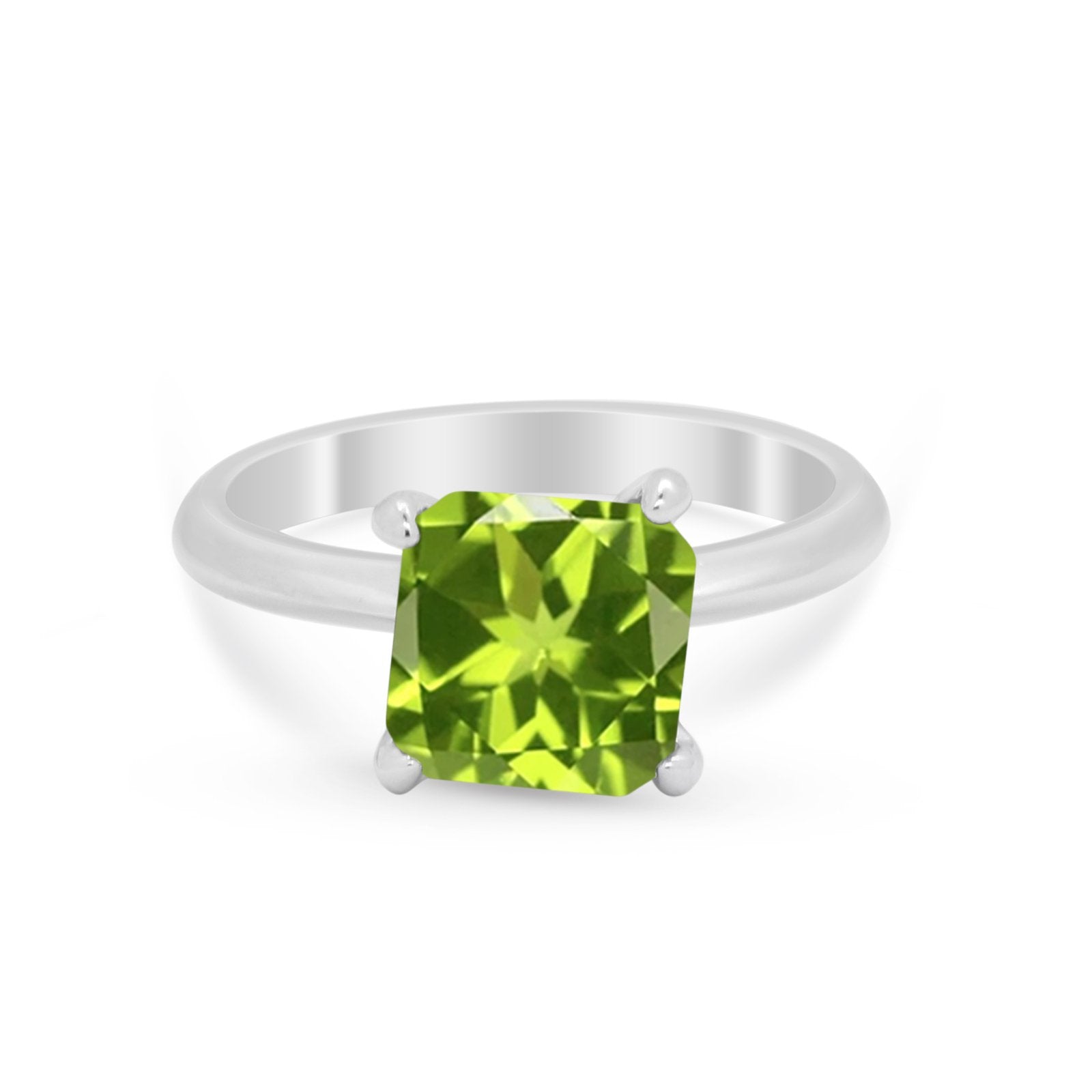 Solitaire Cushion Cut Engagement Ring Simulated Cubic Zirconia 925 Sterling Silver Cushion Cut Ring