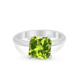 Solitaire Cushion Cut Engagement Ring Simulated Cubic Zirconia 925 Sterling Silver Cushion Cut Ring