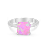 Solitaire Cushion Cut Engagement Ring Simulated Cubic Zirconia 925 Sterling Silver Cushion Cut Ring