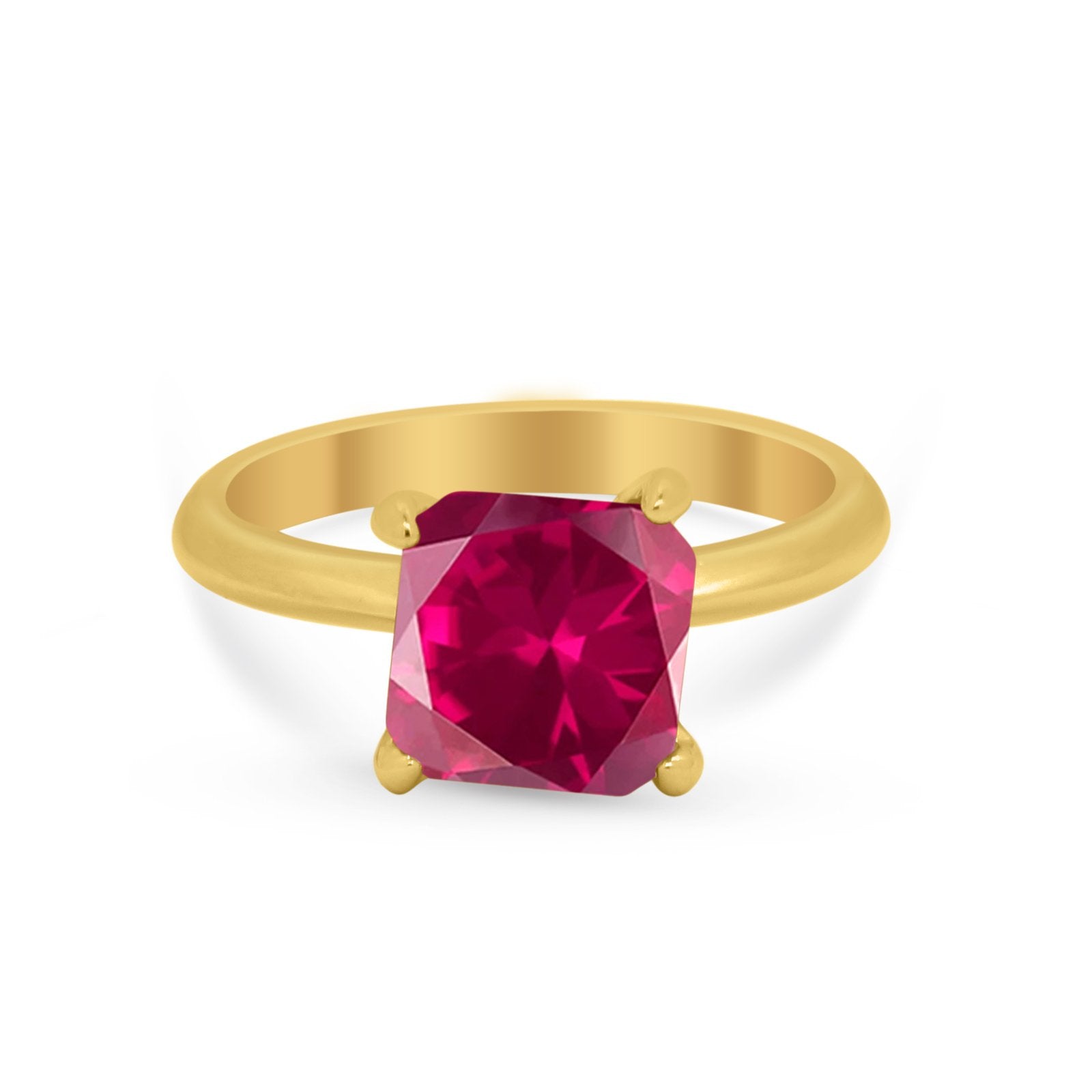 Solitaire Cushion Cut Engagement Ring Simulated Cubic Zirconia 925 Sterling Silver Cushion Cut Ring