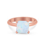 Solitaire Cushion Cut Engagement Ring Simulated Cubic Zirconia 925 Sterling Silver Cushion Cut Ring