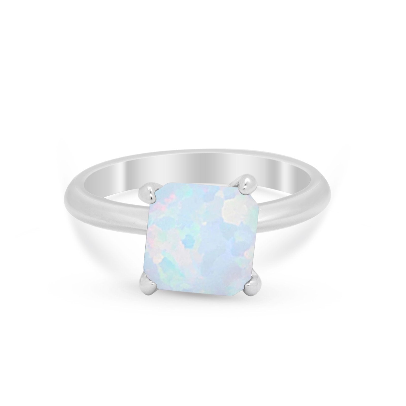Solitaire Cushion Cut Engagement Ring Simulated Cubic Zirconia 925 Sterling Silver Cushion Cut Ring