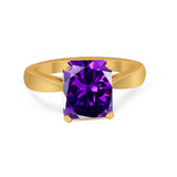 Solitaire Wedding Ring Simulated Cubic Zirconia 925 Sterling Silver