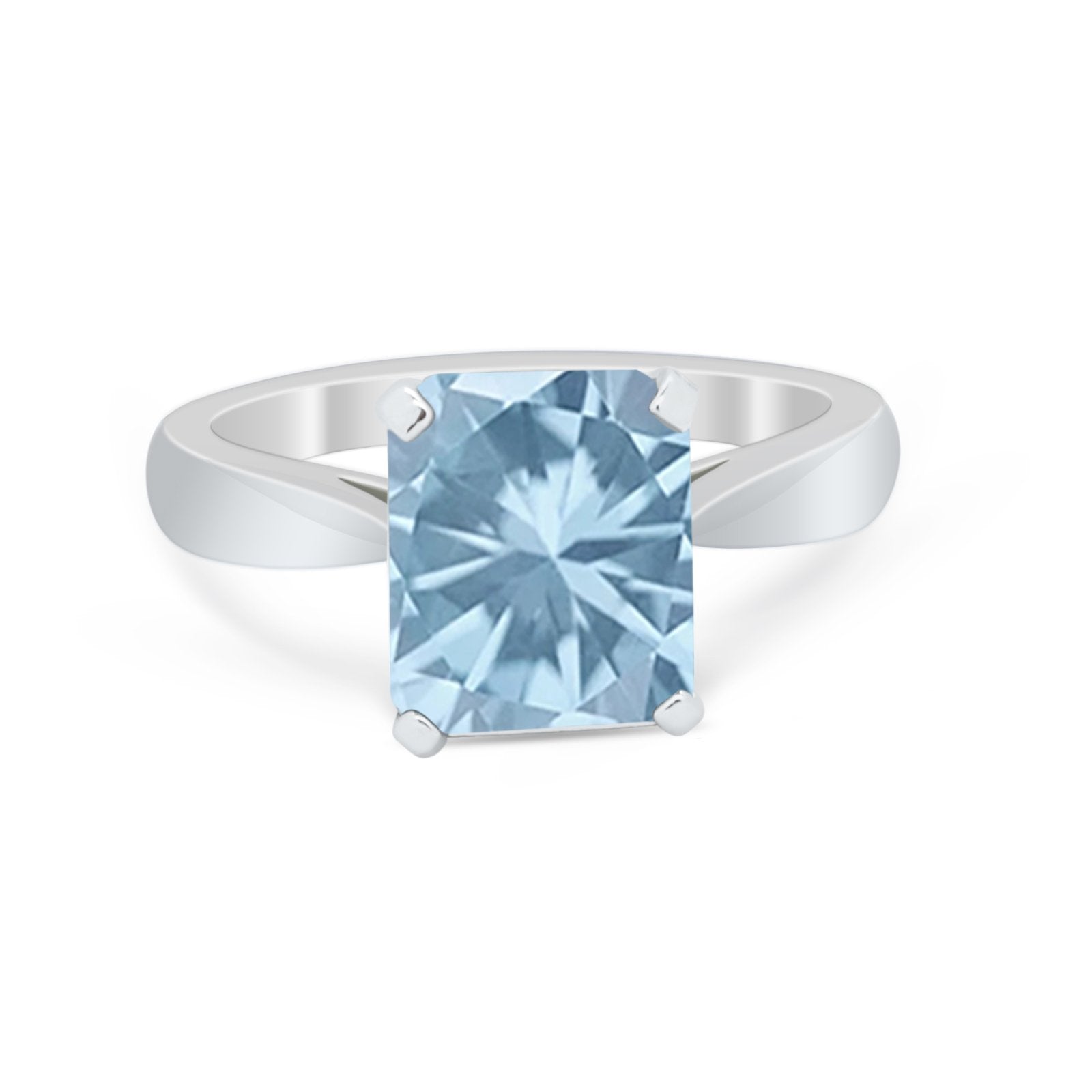 Solitaire Wedding Ring Simulated Cubic Zirconia 925 Sterling Silver