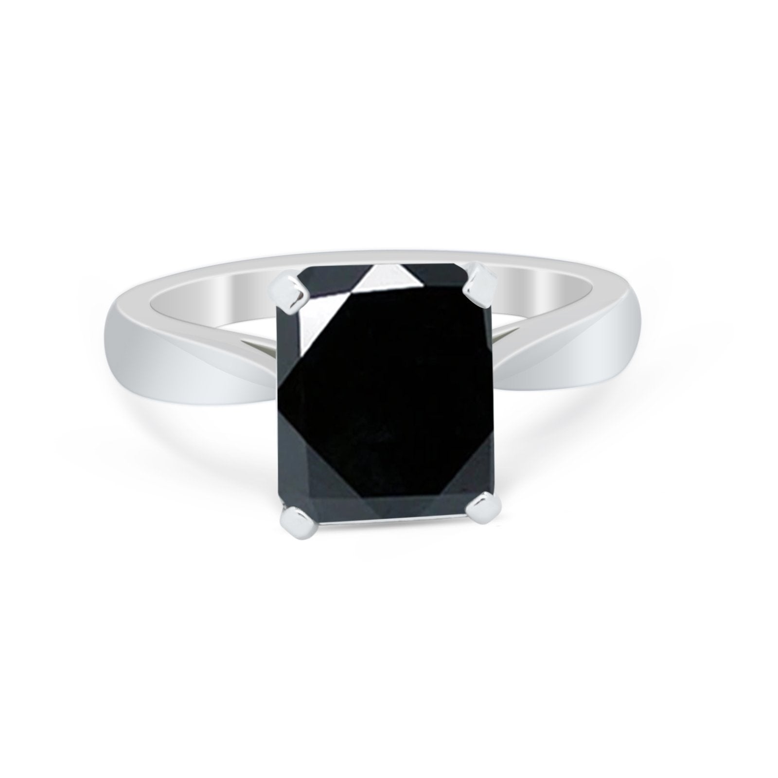 Solitaire Wedding Ring Simulated Cubic Zirconia 925 Sterling Silver