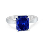 Solitaire Wedding Ring Simulated Cubic Zirconia 925 Sterling Silver