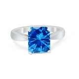 Solitaire Wedding Ring Simulated Cubic Zirconia 925 Sterling Silver