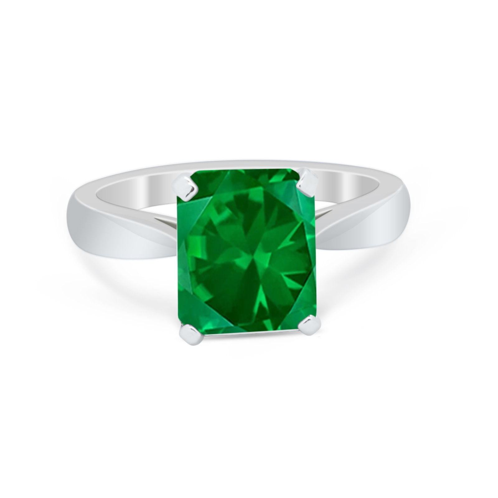 Solitaire Wedding Ring Simulated Cubic Zirconia 925 Sterling Silver