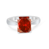 Solitaire Wedding Ring Simulated Cubic Zirconia 925 Sterling Silver