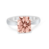 Solitaire Wedding Ring Simulated Cubic Zirconia 925 Sterling Silver
