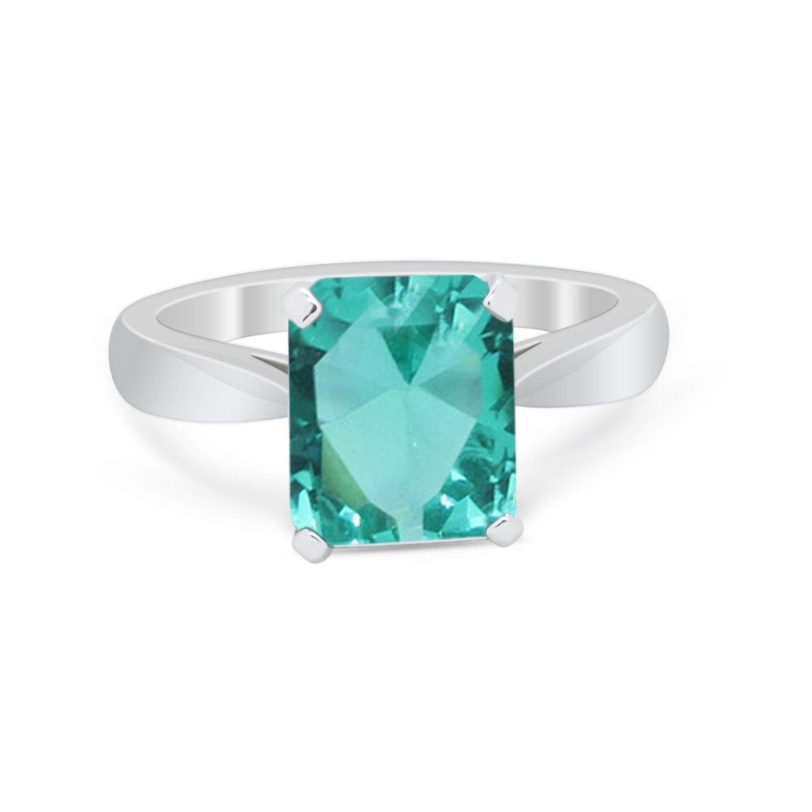 Solitaire Wedding Ring Simulated Cubic Zirconia 925 Sterling Silver