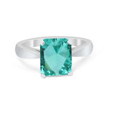 Solitaire Wedding Ring Simulated Cubic Zirconia 925 Sterling Silver