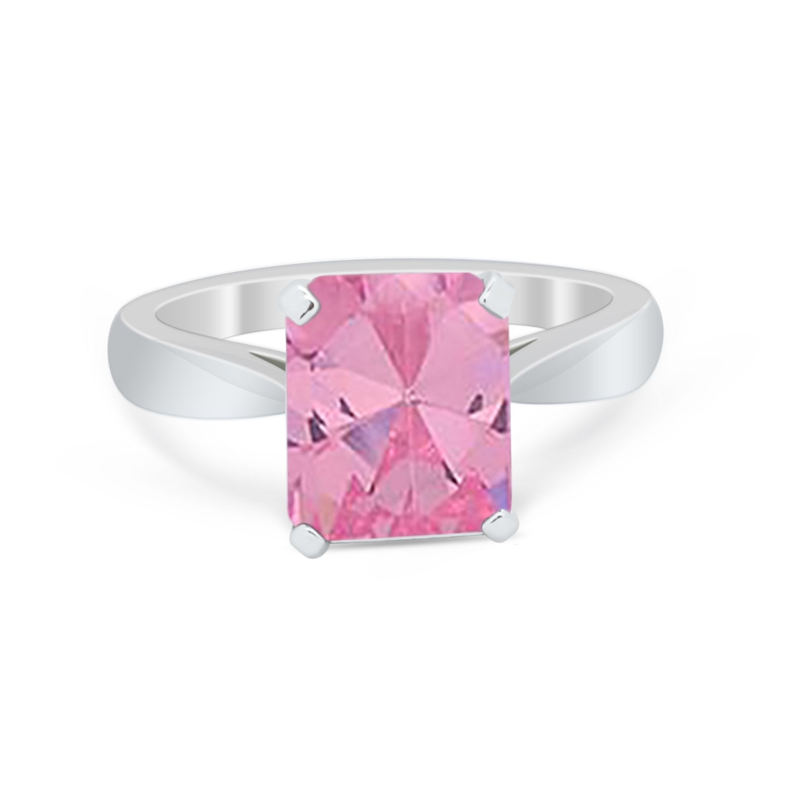 Solitaire Wedding Ring Simulated Cubic Zirconia 925 Sterling Silver