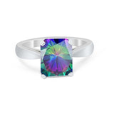Solitaire Wedding Ring Simulated Cubic Zirconia 925 Sterling Silver