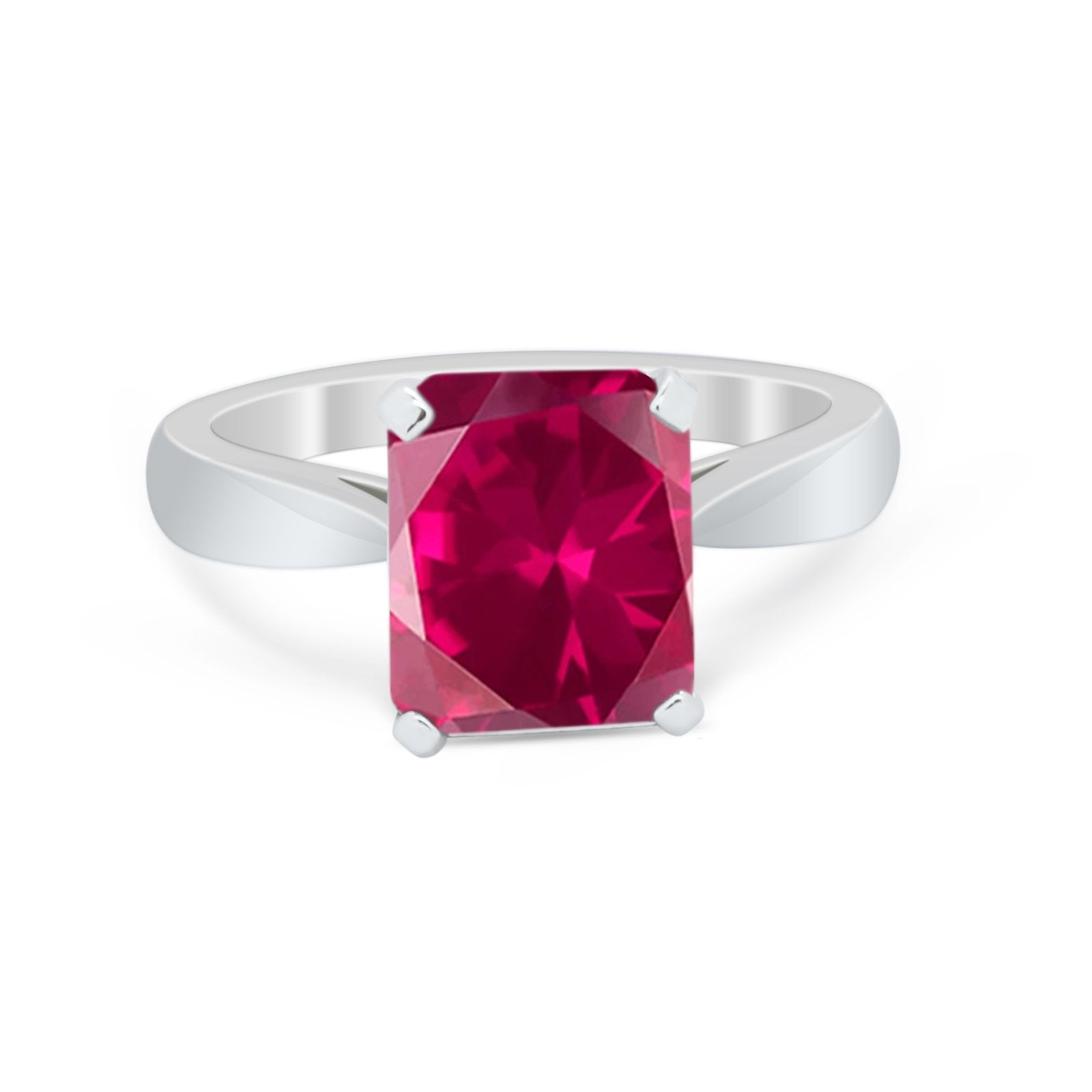 Solitaire Wedding Ring Simulated Cubic Zirconia 925 Sterling Silver